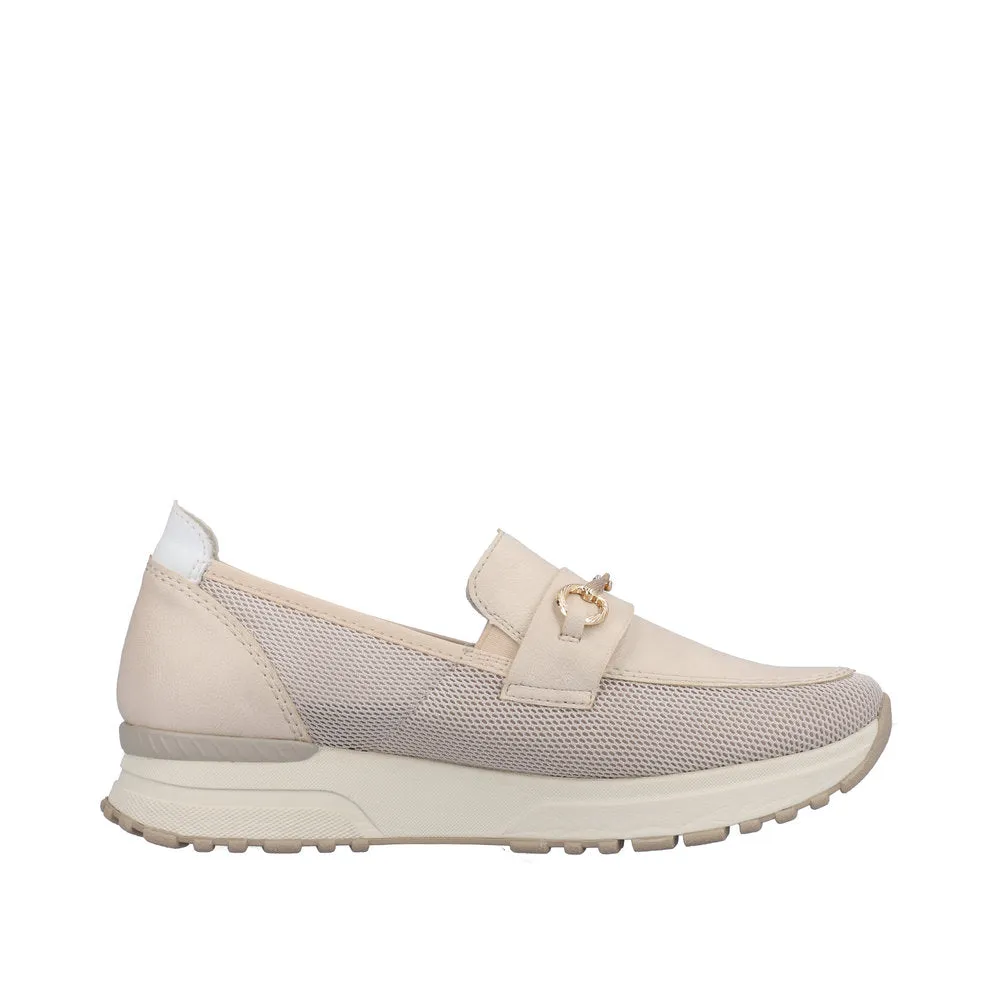 Rieker Wide Fit Mini-Wedge Loafer|N745560WHT