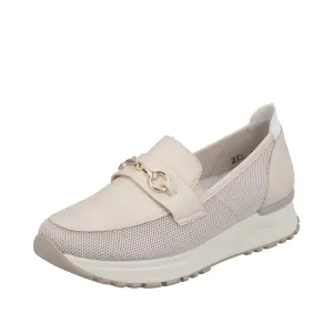 Rieker Wide Fit Mini-Wedge Loafer|N745560WHT