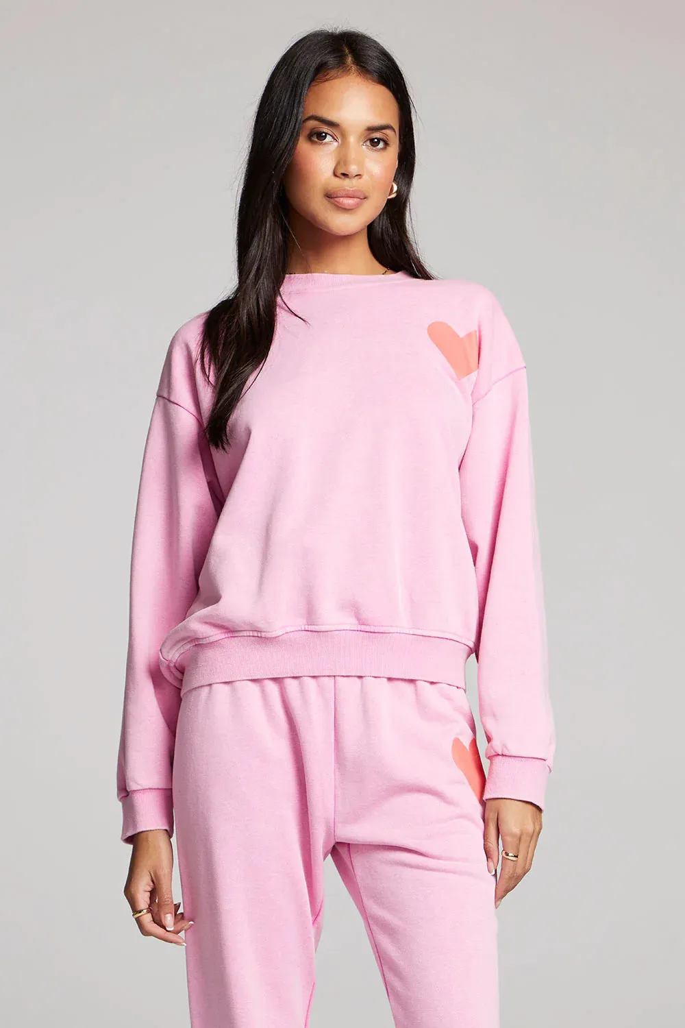 SAL Perry Heart Pullover in Prism Pink