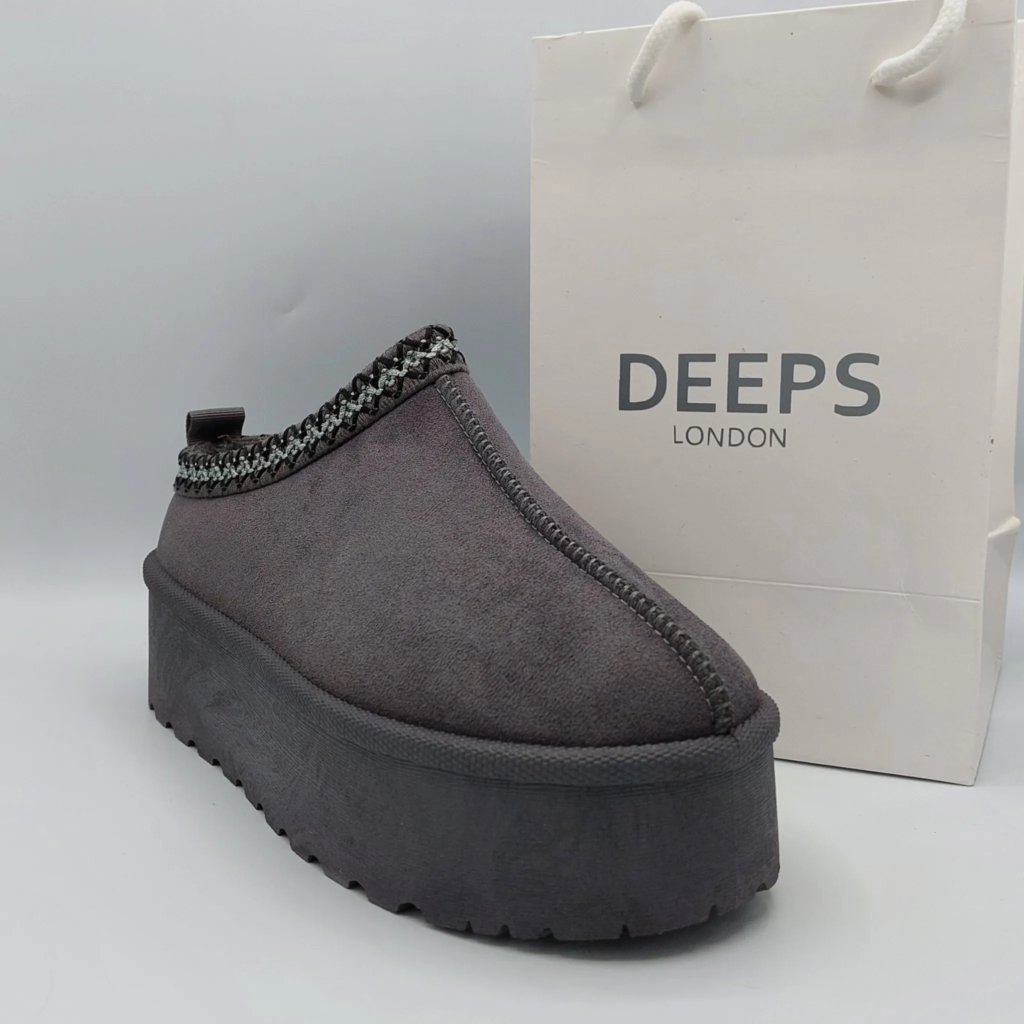 SAMBUCA FAUX FUR LINING KNIT CHESTNUT SLIPPERS