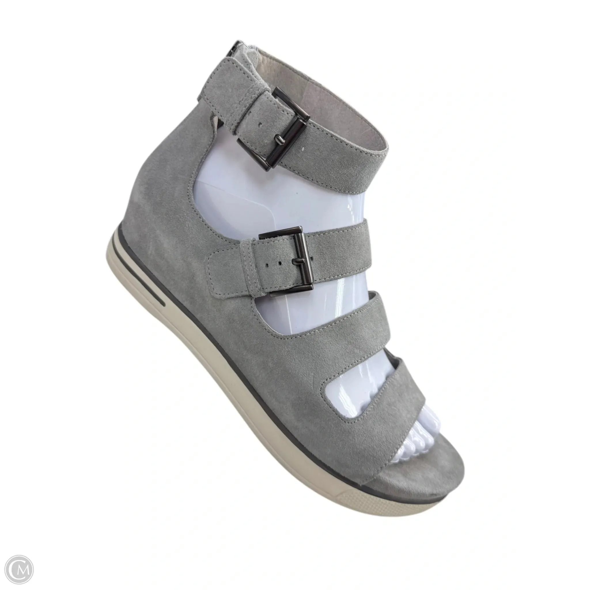 Sandals Flats By Eileen Fisher In Grey, Size: 8
