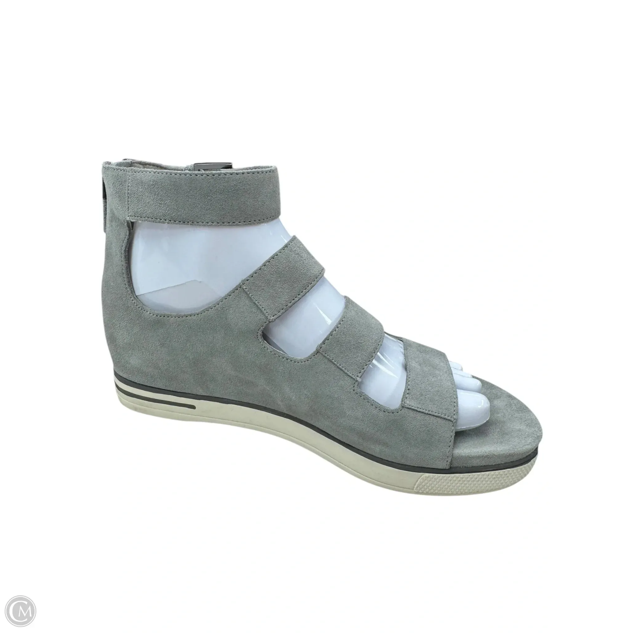 Sandals Flats By Eileen Fisher In Grey, Size: 8