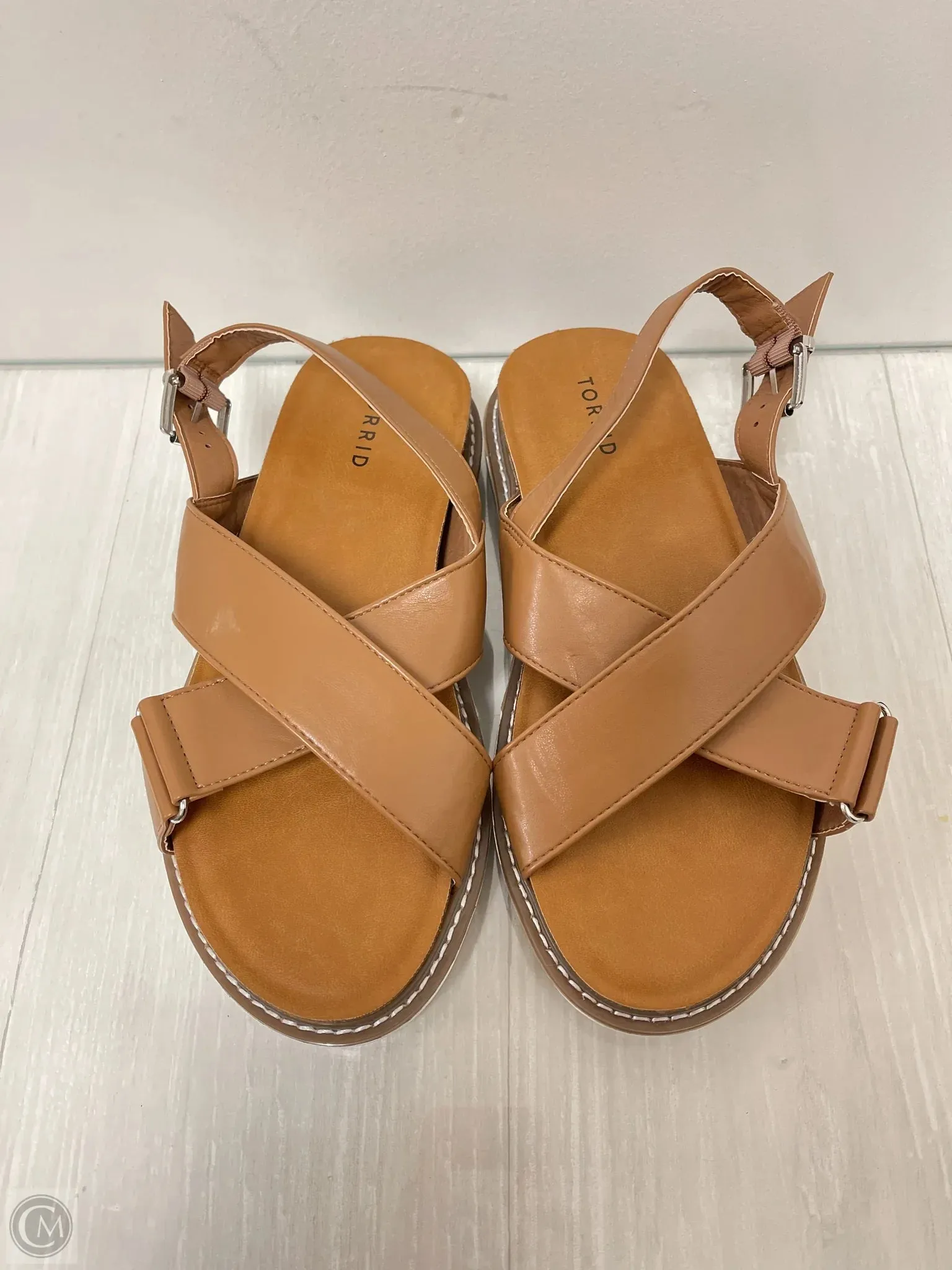 Sandals Flats By Torrid In Brown, Size: 9