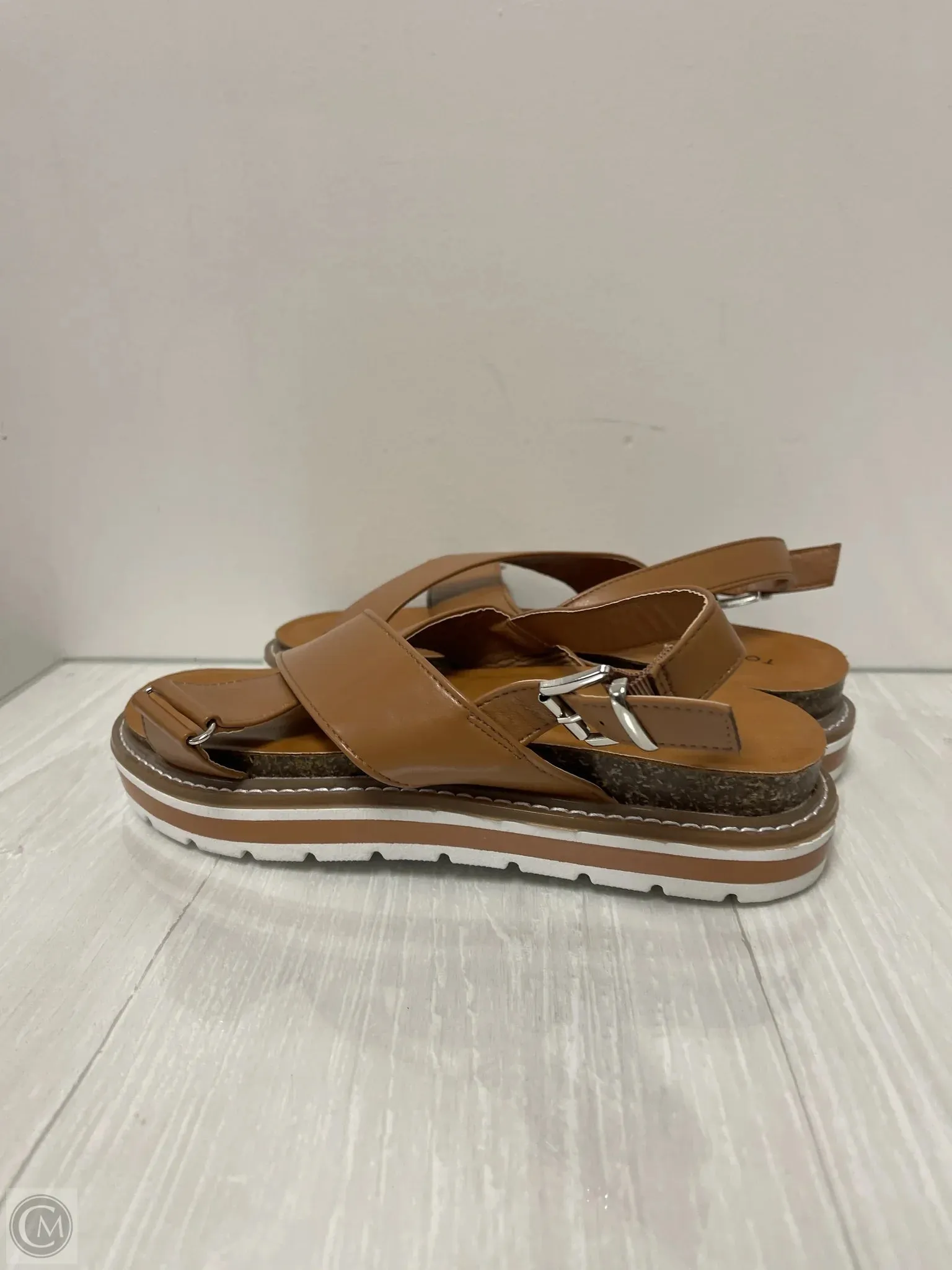Sandals Flats By Torrid In Brown, Size: 9