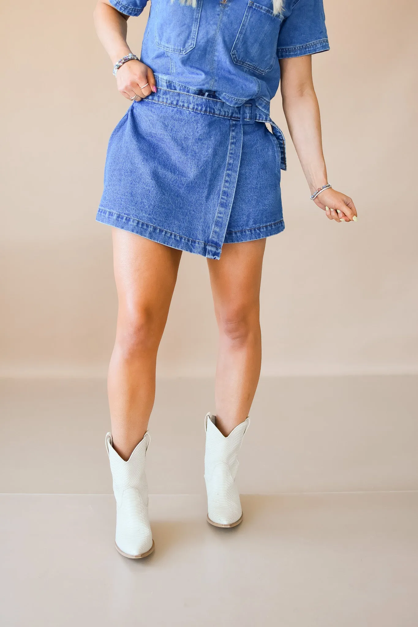 Shauna Denim Skort