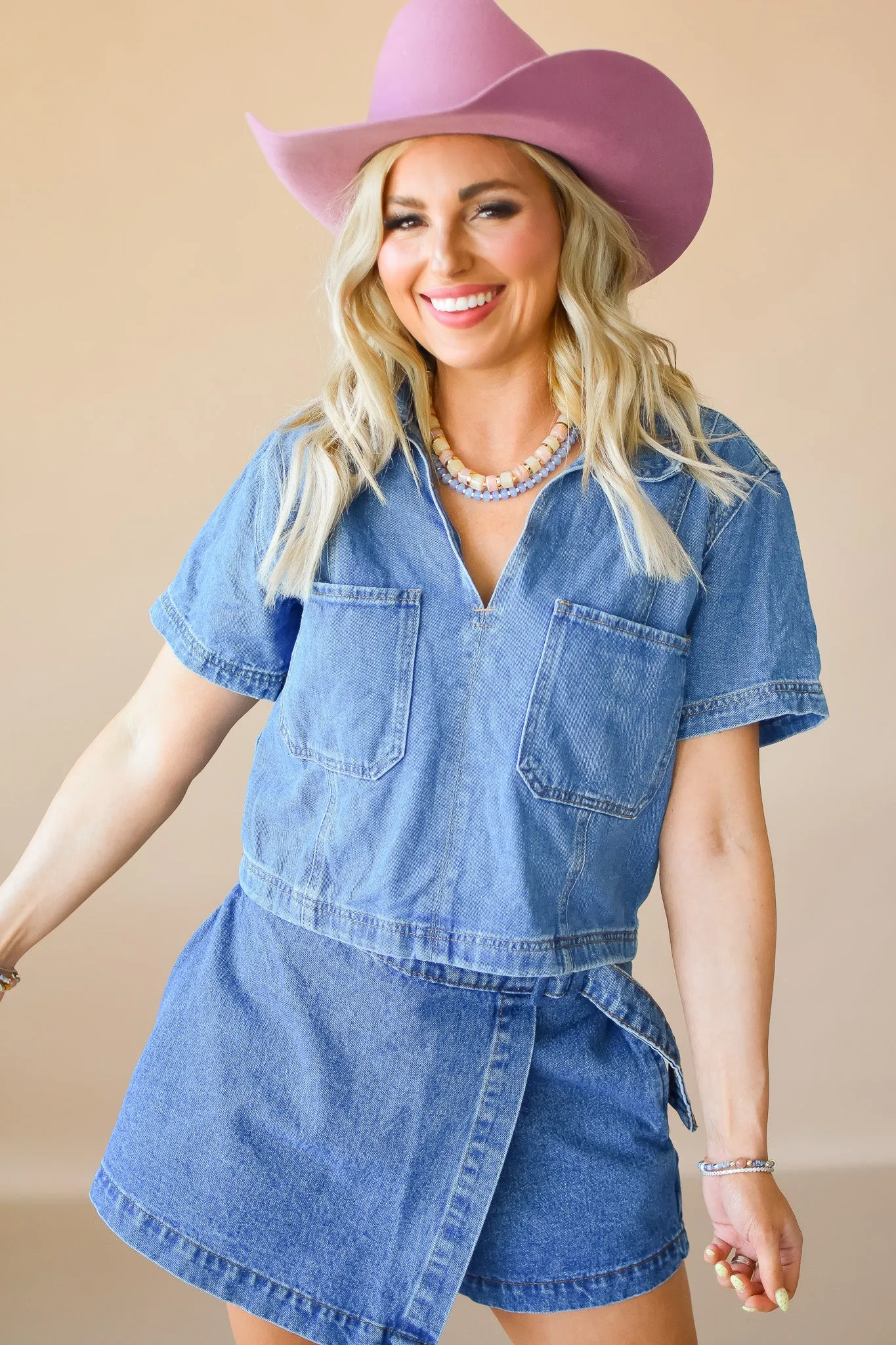 Shauna Denim Skort