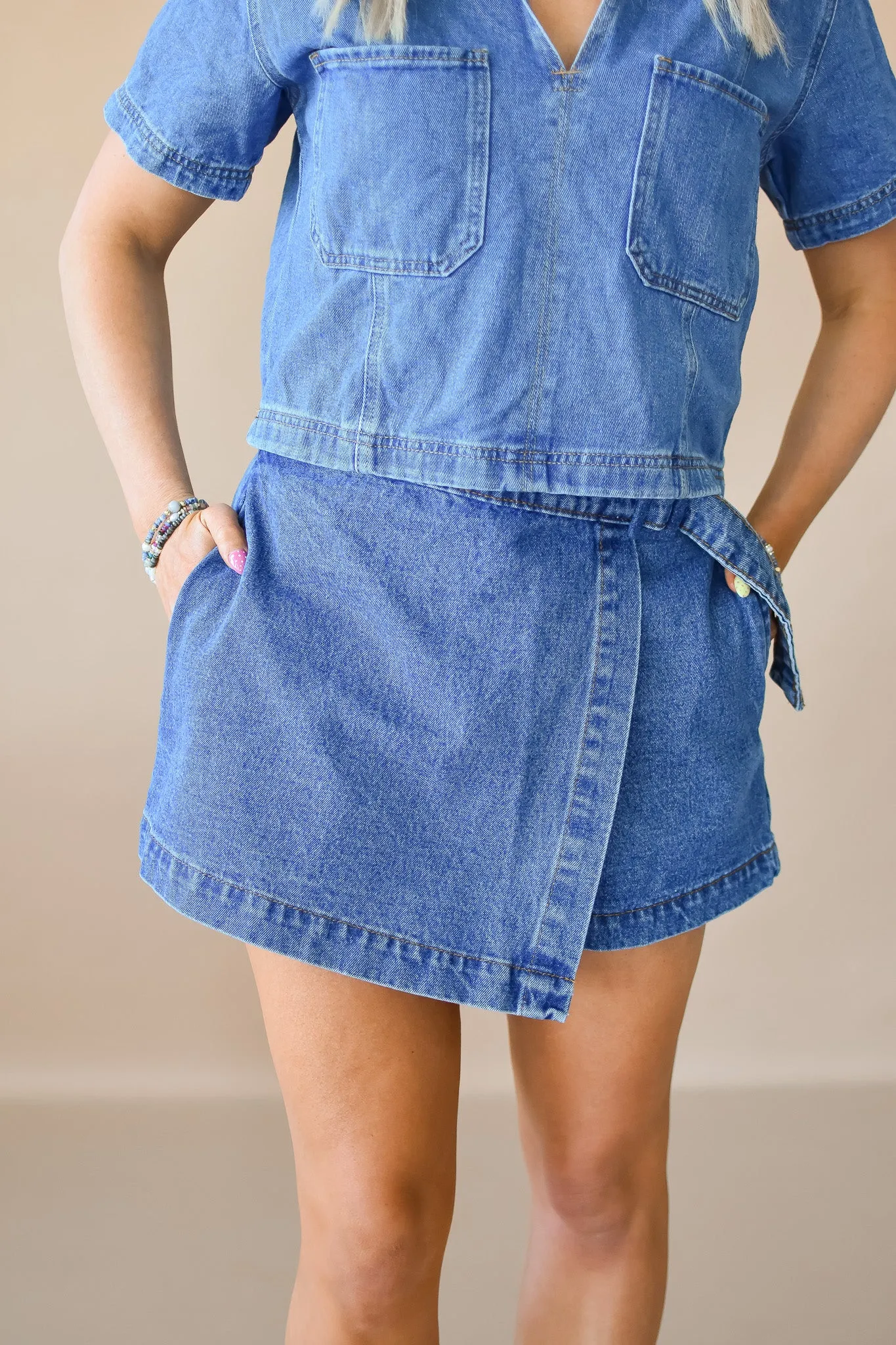 Shauna Denim Skort