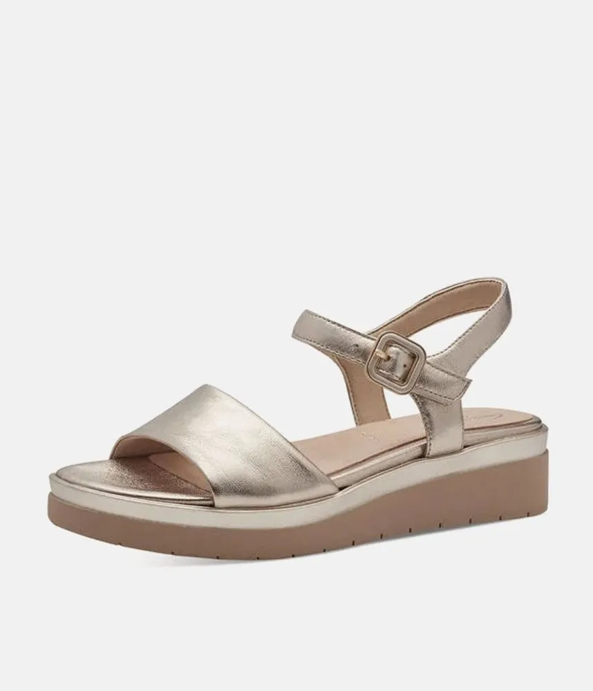 Tamaris Stylish Gold Wedge Sandals