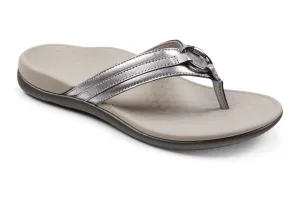 Tide Aloe Leather Flip Flop in Pewter