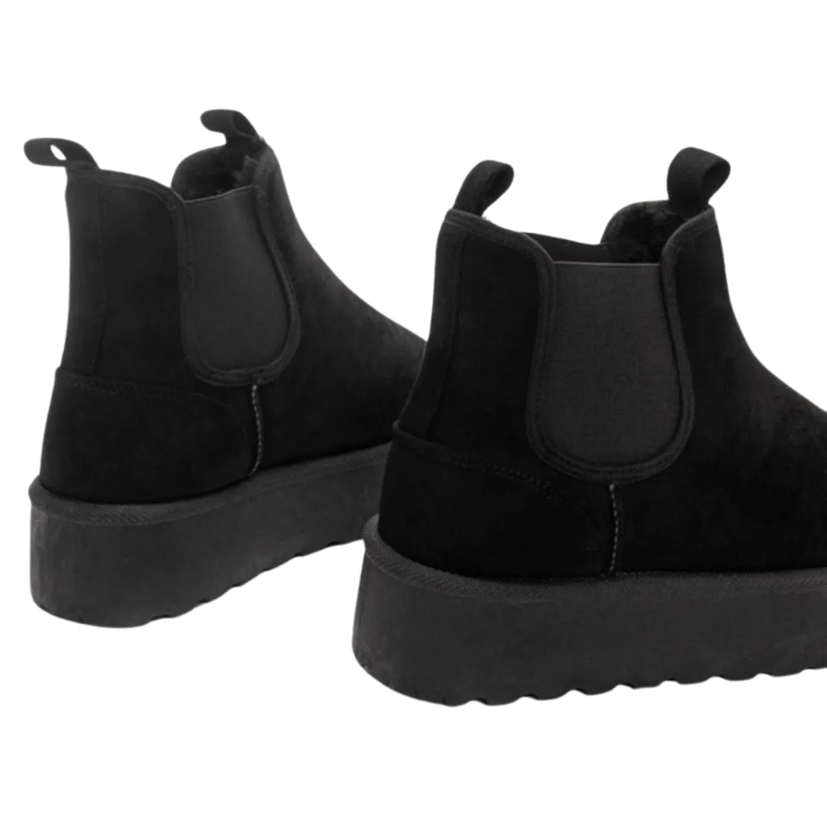 UNDINE FLUFFY PLATFORM SOLE CHELSEA FAUX FUR LINED ANKLE BOOTS