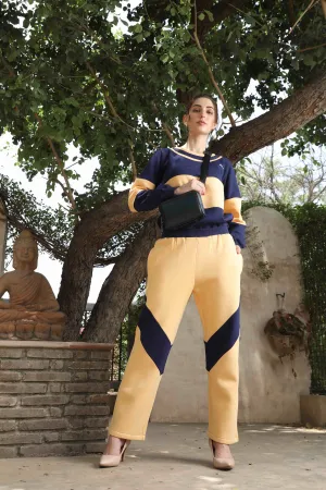 Vibrant and Cozy: Mango & Navy Co-ord Set
