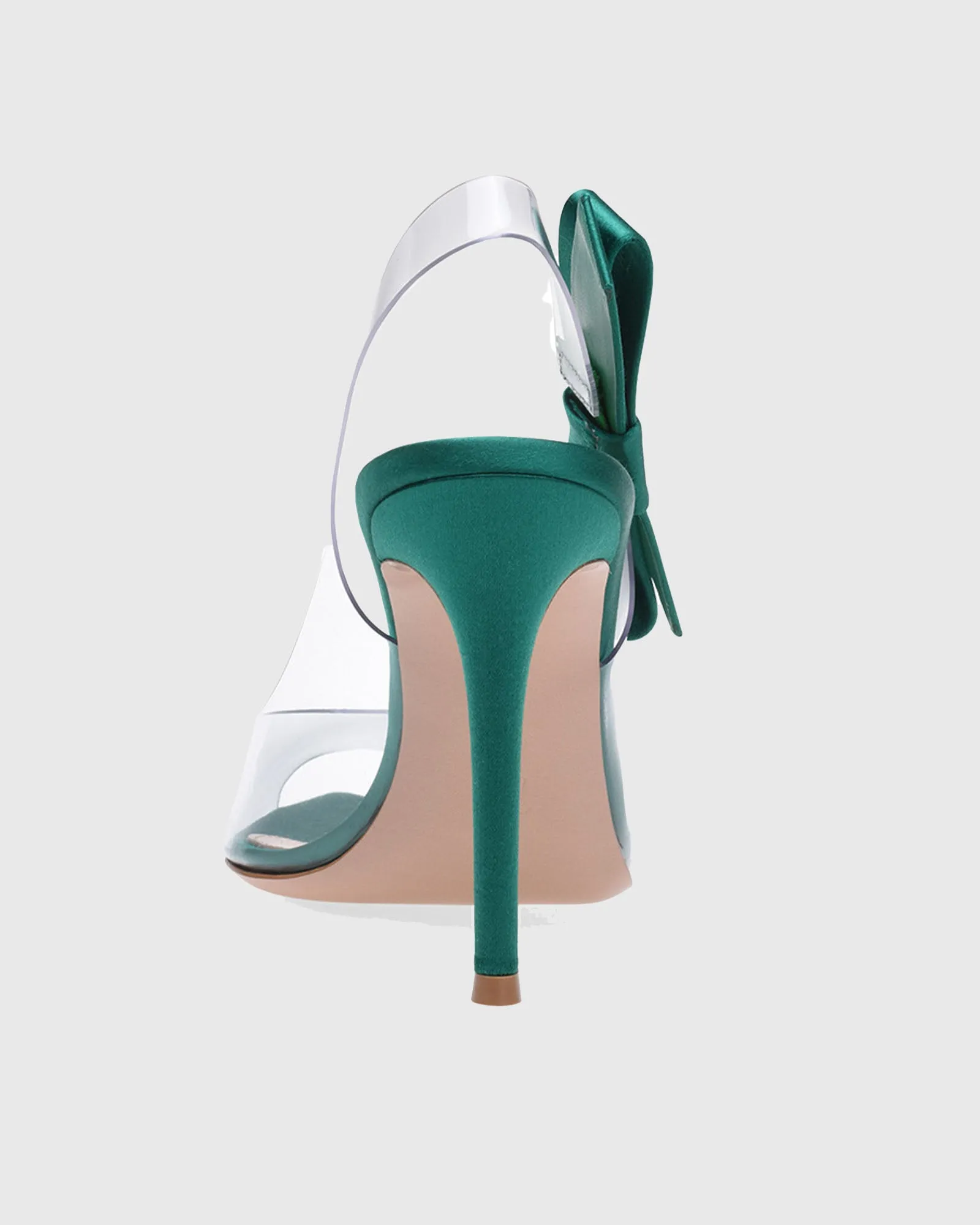 Yahaira Bow Slingback PVC Sandals In Green
